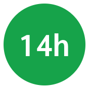 A green dot reading 14h